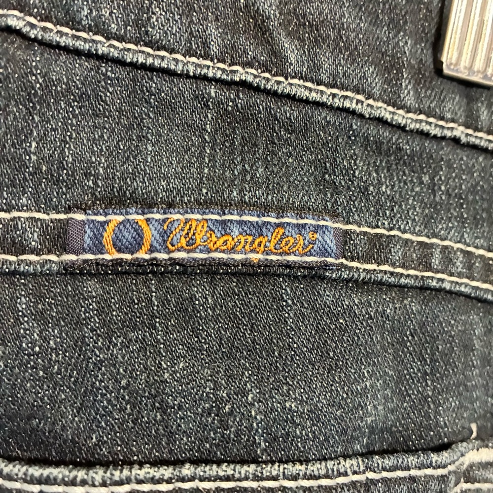 WRANGLER Ultimate Riding Jeans Q-BABY Mid-Rise Bootcut Classic Blue 9/10X38 Tall - Picture 4 of 10